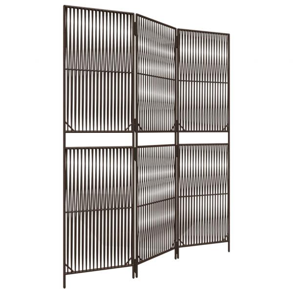 Paravent 3-tlg. Braun Poly Rattan