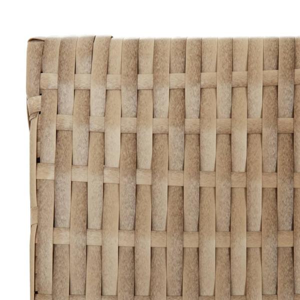 Paravent 3-tlg. Beige Poly Rattan