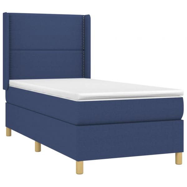 Boxspringbett mit Matratze Blau 80x200 cm Stoff