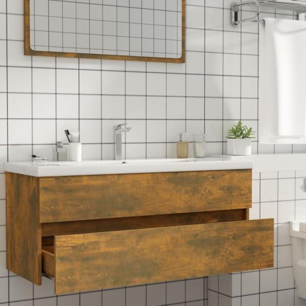 Waschbeckenschrank Räuchereiche 100x38,5x45 cm Holzwerkstoff