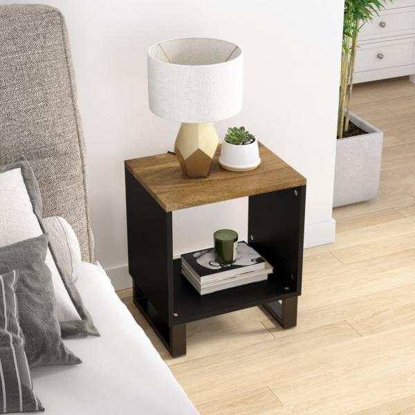 ARDEBO.de - Couchtisch 40x31x46 cm Massivholz Mango & Holzwerkstoff