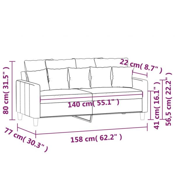 2-Sitzer-Sofa Dunkelgrün 140 cm Samt