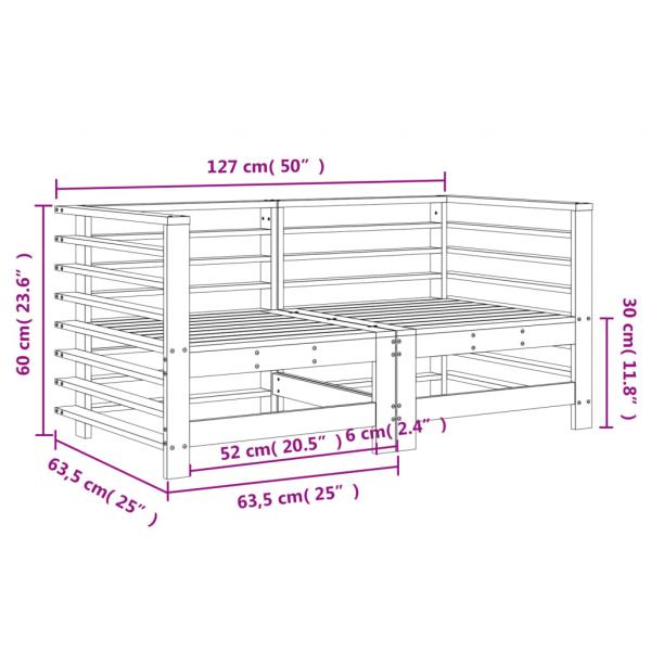 Garten-Ecksofas 2 Stk. Massivholz Kiefer