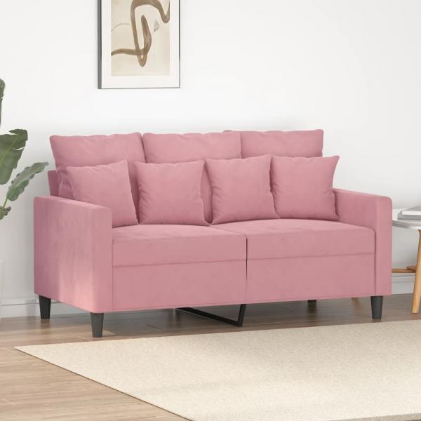 ARDEBO.de - 2-Sitzer-Sofa Rosa 120 cm Samt