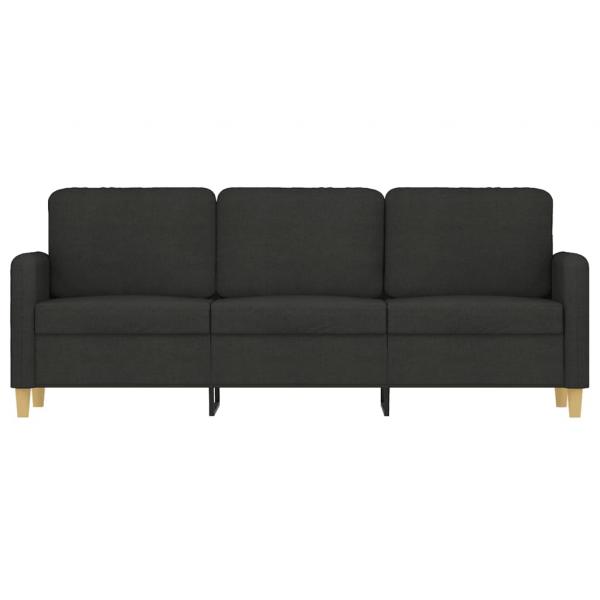 3-Sitzer-Sofa Schwarz 180 cm Stoff