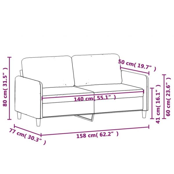 2-Sitzer-Sofa Dunkelgrau 140 cm Stoff