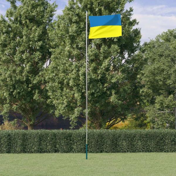 ARDEBO.de - Flagge der Ukraine und Mast 6,23 m Aluminium