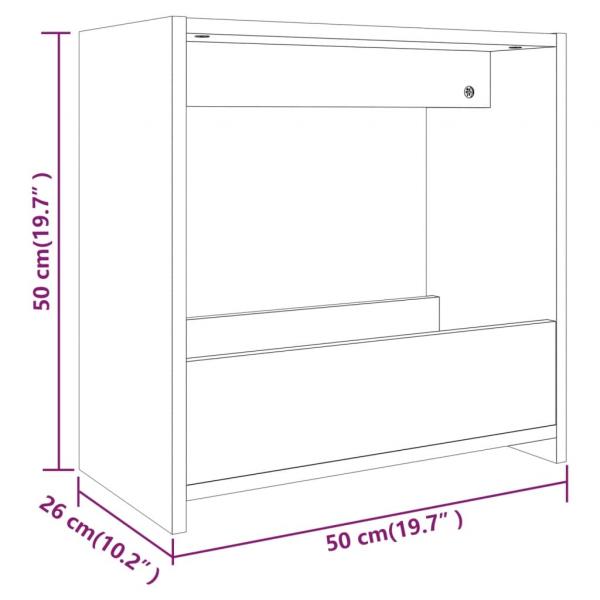 Beistelltisch Grau Sonoma 50x26x50 cm Holzwerkstoff