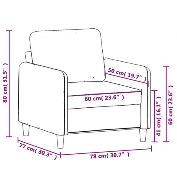 Sessel Hellgelb 60 cm Stoff