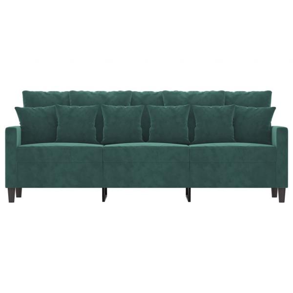 3-Sitzer-Sofa Dunkelgrün 180 cm Samt