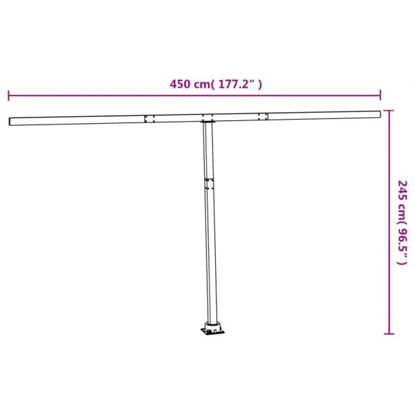 Stützen für Markisen Weiß 450x245 cm Eisen 