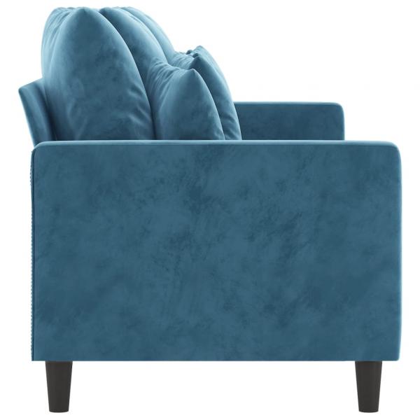 3-Sitzer-Sofa Blau 180 cm Samt