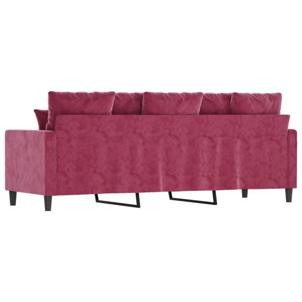 3-Sitzer-Sofa Weinrot 180 cm Samt