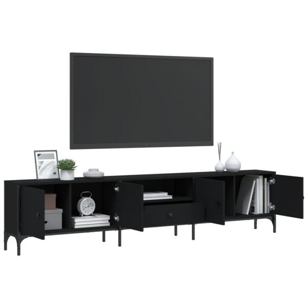 TV-Schrank mit Schublade Schwarz 200x25x44 cm Holzwerkstoff