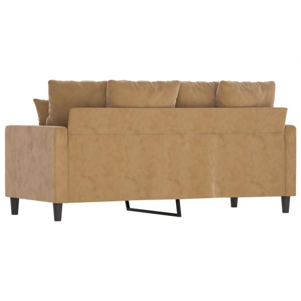 2-Sitzer-Sofa Braun 140 cm Samt