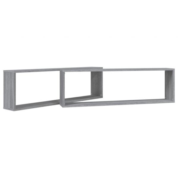 Wandregale 2 Stk. Grau Sonoma 100x15x30 cm Holzwerkstoff