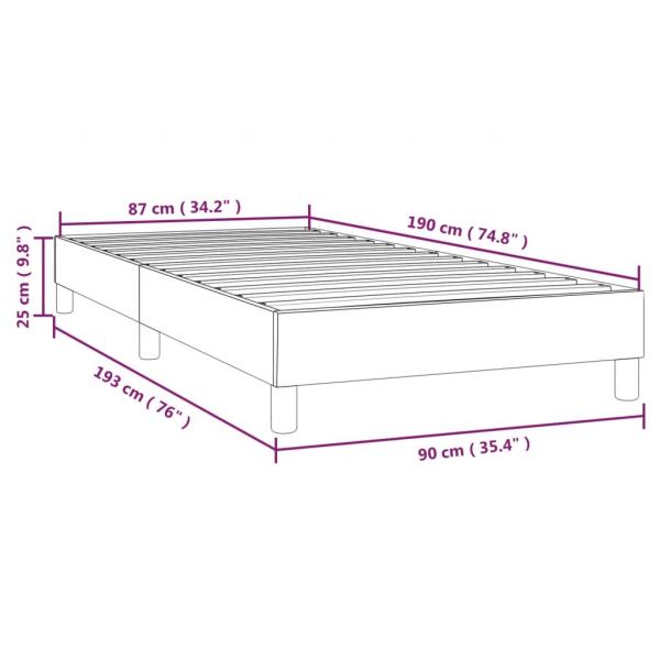 Bettgestell Cappuccino-Braun 90x190 cm Kunstleder