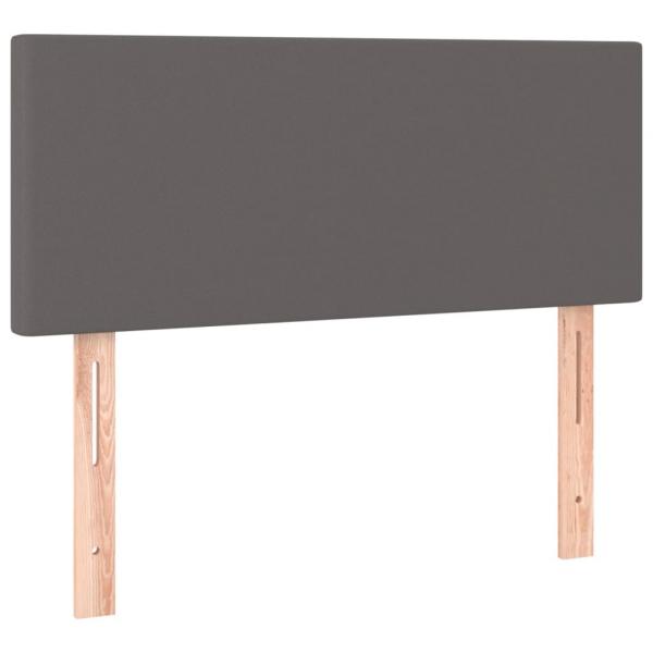 Boxspringbett mit Matratze & LED Grau 90x190 cm Kunstleder