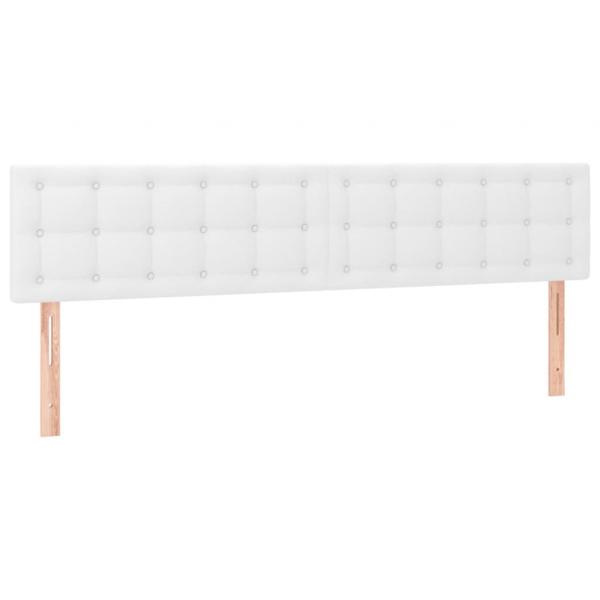 Boxspringbett mit Matratze Weiß 200x200 cm Kunstleder