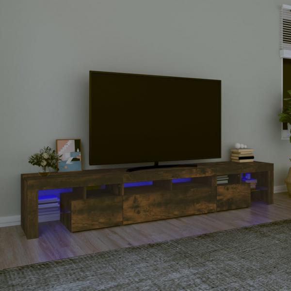 ARDEBO.de - TV-Schrank mit LED-Leuchten Räuchereiche 230x36,5x40 cm