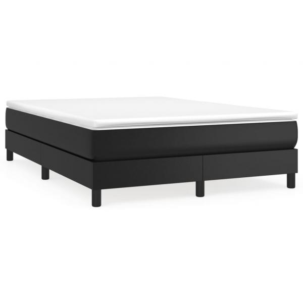 Boxspringbett mit Matratze Schwarz 140x190 cm Kunstleder