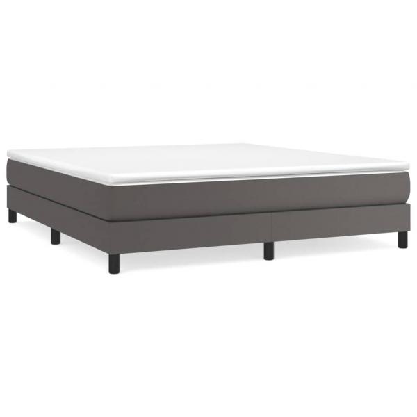 Boxspringbett mit Matratze Grau 160x200 cm Kunstleder