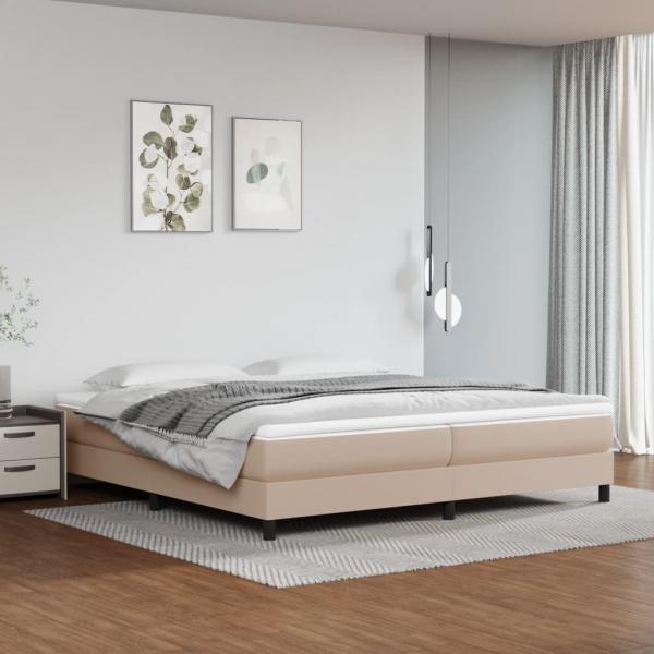 ARDEBO.de - Boxspringbett Matratze Cappuccino-Braun 200x200cm Kunstleder