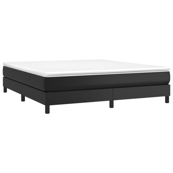 Boxspringbett mit Matratze Schwarz 180x200 cm Kunstleder