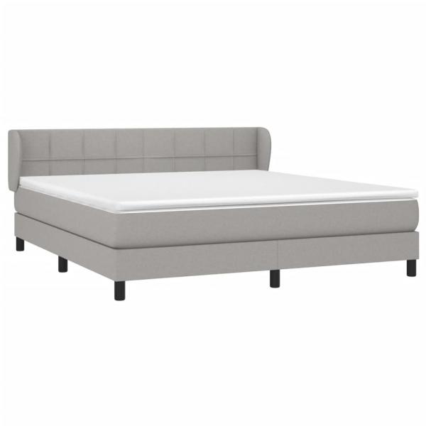 Boxspringbett mit Matratze Hellgrau 180x200 cm Stoff