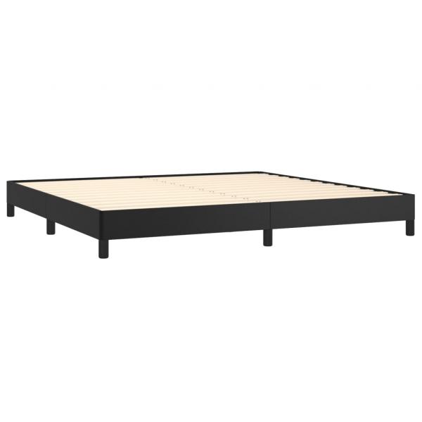 Boxspringbett mit Matratze Schwarz 200x200 cm Kunstleder