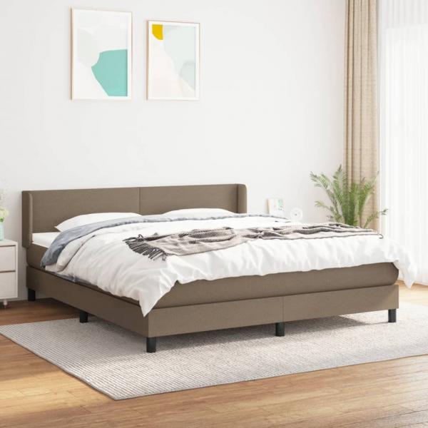 ARDEBO.de - Boxspringbett mit Matratze Taupe 180x200 cm Stoff