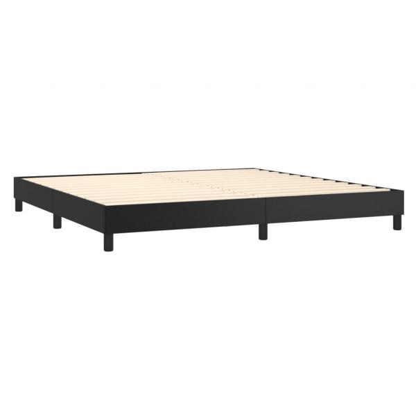 Boxspringbett mit Matratze & LED Schwarz 200x200 cm Kunstleder