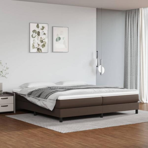 ARDEBO.de - Boxspringbett mit Matratze Braun 200x200 cm Kunstleder