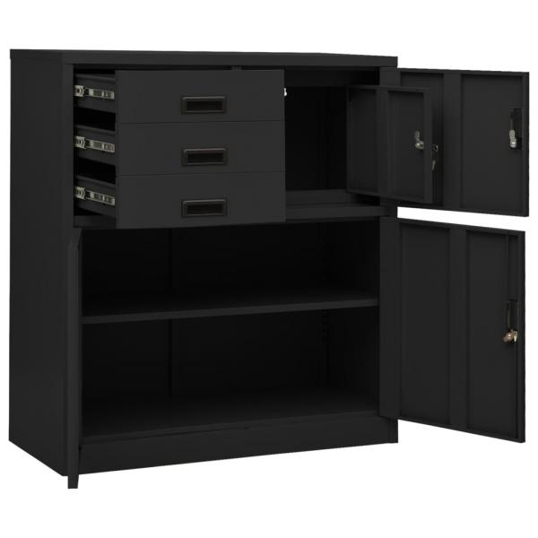 Büroschrank mit Pflanzkasten Anthrazit 90x40x125 cm Stahl