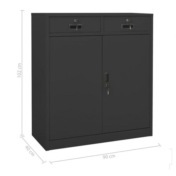 Büroschrank mit Pflanzkasten Anthrazit 90x40x125 cm Stahl