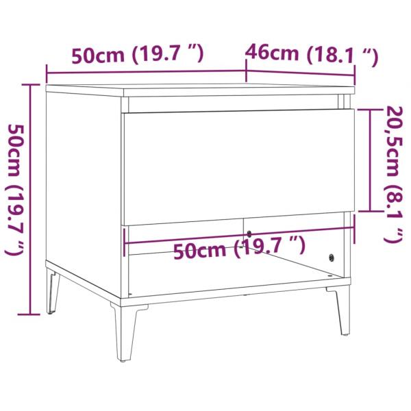 Beistelltische 2 Stk. Betongrau 50x46x50 cm Holzwerkstoff