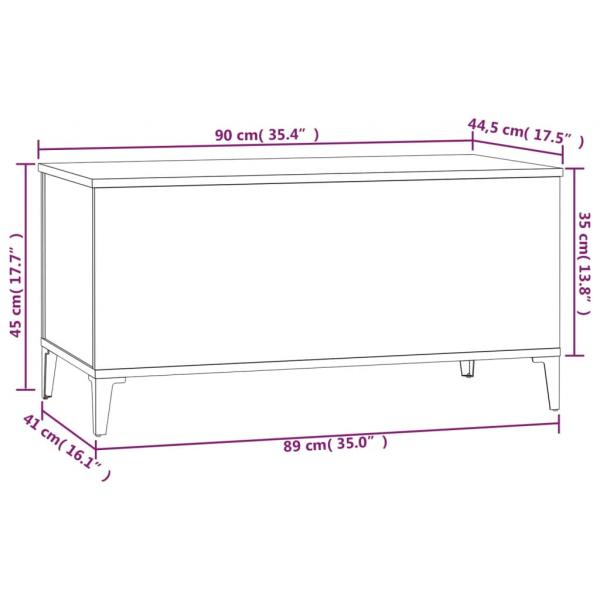 Couchtisch Hochglanz-Weiß 90x44,5x45 cm Holzwerkstoff