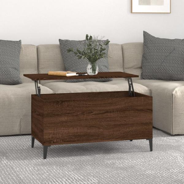 ARDEBO.de - Couchtisch Braun Eichen-Optik 90x44,5x45 cm Holzwerkstoff