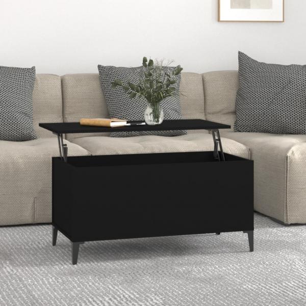 ARDEBO.de - Couchtisch Schwarz 90x44,5x45 cm Holzwerkstoff