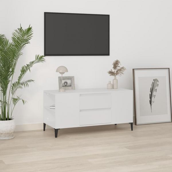 ARDEBO.de - TV-Schrank Weiß 102x44,5x50 cm Holzwerkstoff