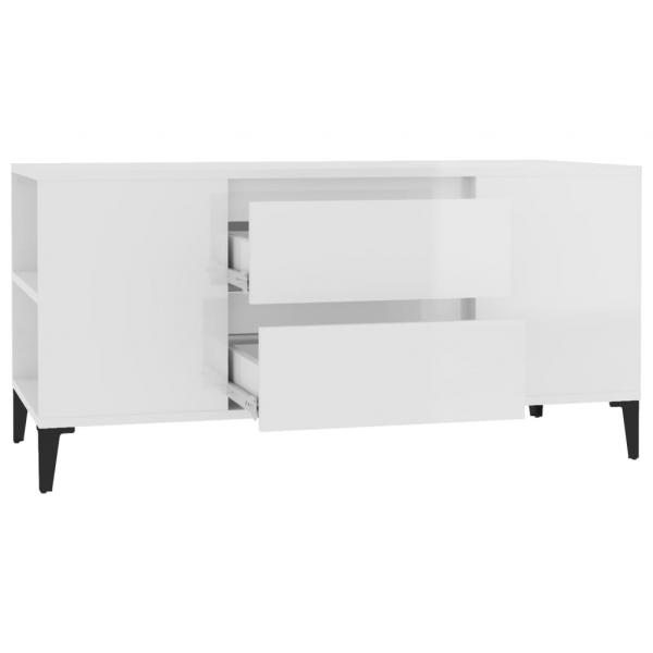 TV-Schrank Hochglanz-Weiß 102x44,5x50 cm Holzwerkstoff