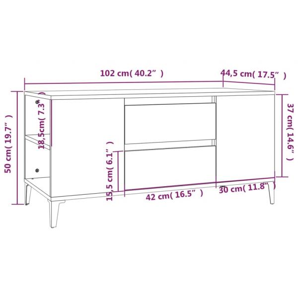 TV-Schrank Braun Eichen-Optik 102x44,5x50 cm Holzwerkstoff