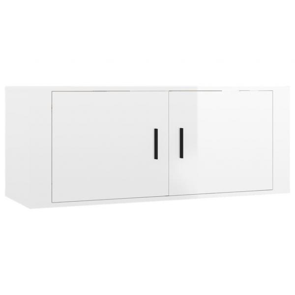 TV-Wandschrank Hochglanz-Weiß 100x34,5x40 cm