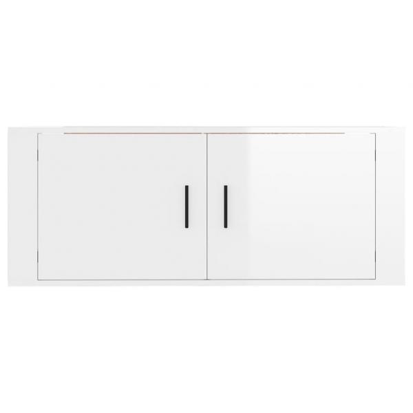 TV-Wandschrank Hochglanz-Weiß 100x34,5x40 cm