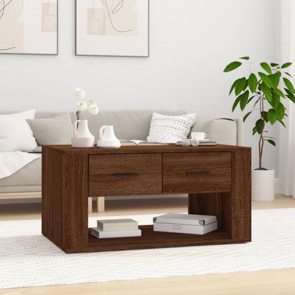 ARDEBO.de - Couchtisch Braun Eichen-Optik 80x50x40 cm Holzwerkstoff