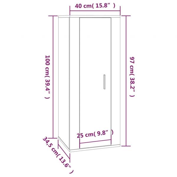 TV-Wandschrank Hochglanz-Weiß 40x34,5x100 cm