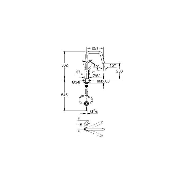 GROHE Einhebelmischer, herausziehbare Spülbrause, Hochdruck, schwarz matt (306312430)