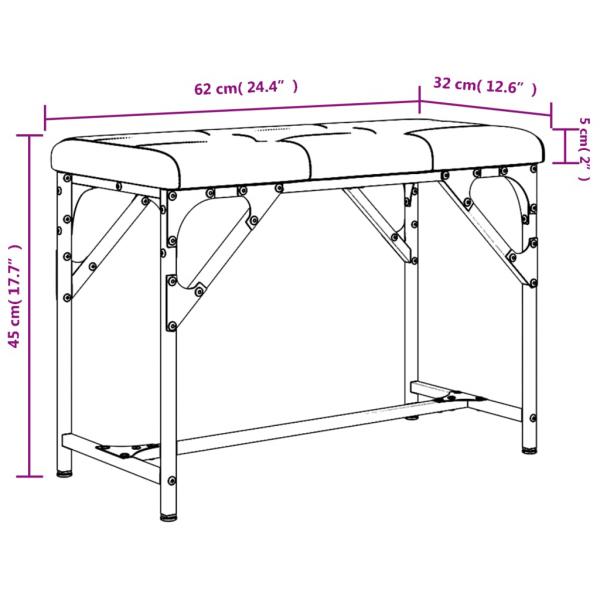 Essbank Hellgrau 62x32x45 cm Stahl und Stoff