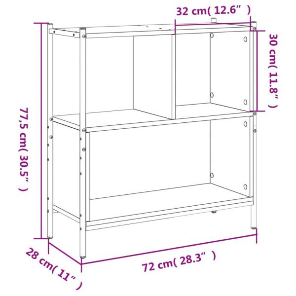 Bücherregal Räuchereiche 72x28x77,5 cm Holzwerkstoff