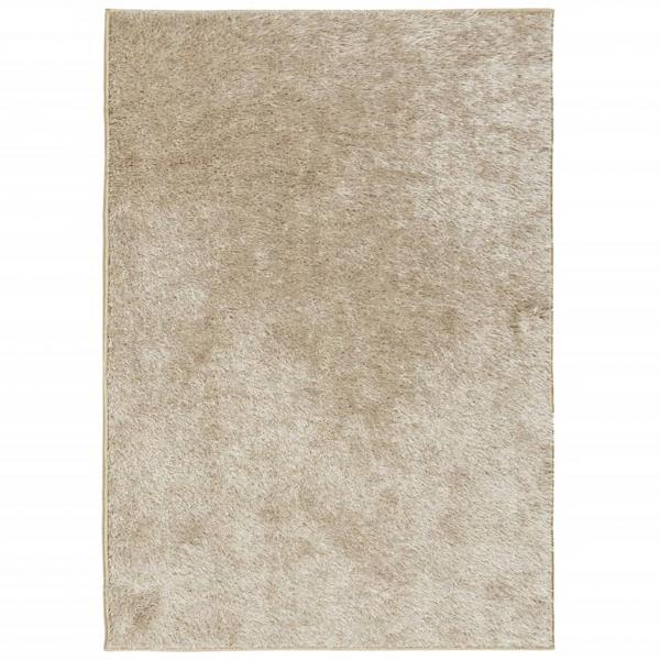 Teppich ISTAN Hochflor Glänzend Beige 160x230 cm